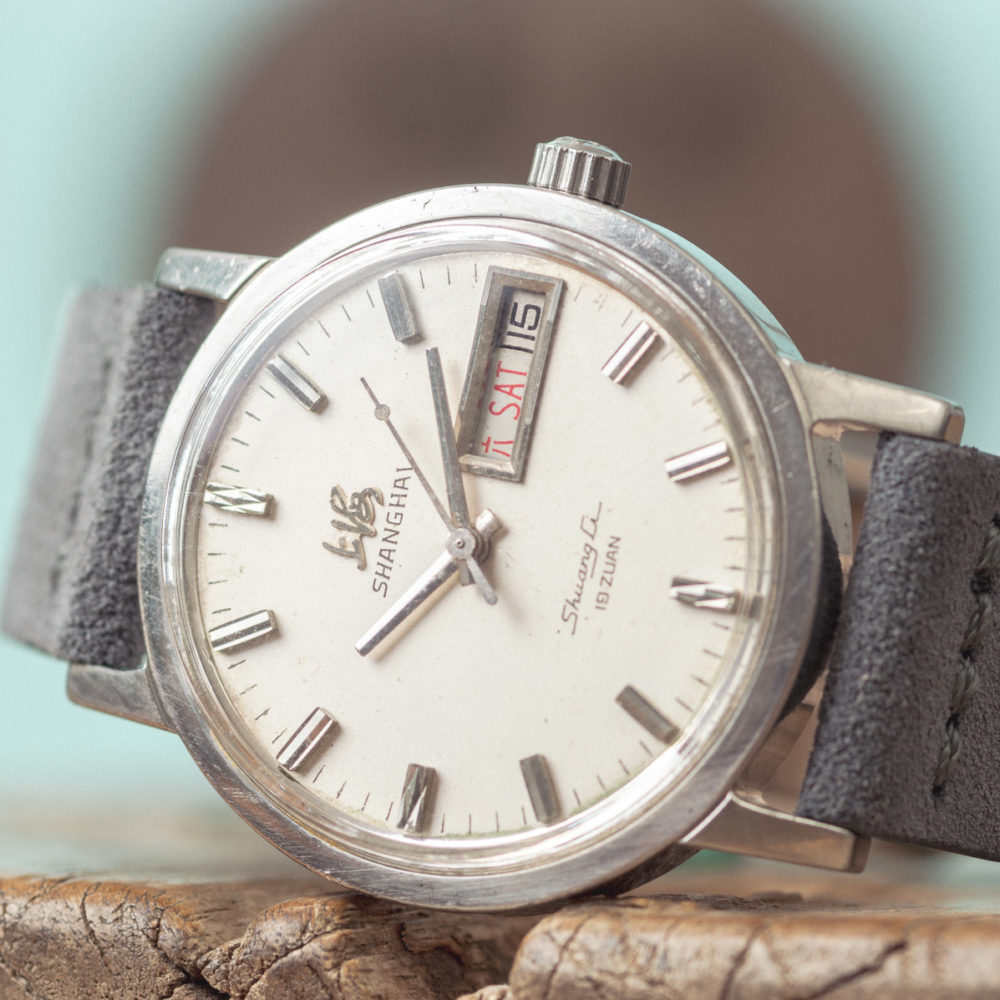 SHANGHAI VINTAGE WATCH 7621 DAY/DATE WHITE 80s - NEOBIAO